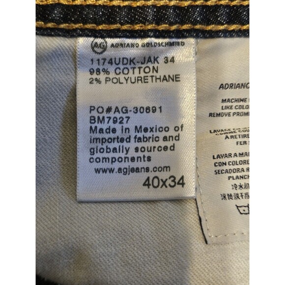 Adriano Goldschmied Jeans Mens 40x34 Blue The Graduate Tailored Leg Denim AG - Picture 6 of 14